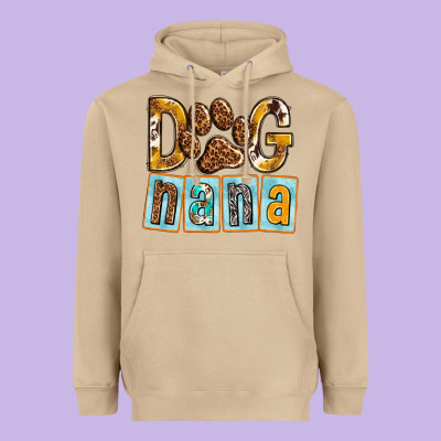 Dog Nana With Paw Heavyweight Hoodie Designed By Texasbilliewilder