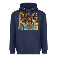 Navy Dog Nana with Paw Heavyweight Hoodie - texasbilliewilder