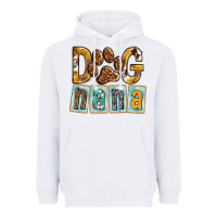 White Dog Nana with Paw Heavyweight Hoodie - texasbilliewilder