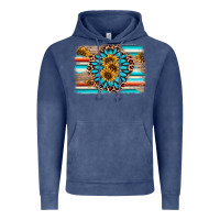 Vintage Denim gemstone sunflower background Vintage Hoodie - AdoDesignShop