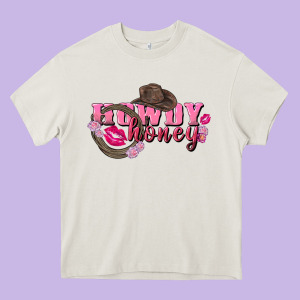 Howdy Honey Valentine's Day Heavy Core Tee Designed By Fadigitalartstudio