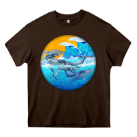 Chocolate Brown humpback whale Heavy Core Tee - BarkalooDesign