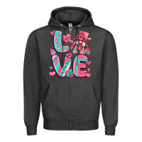 Charcoal Heather love with gnome Zipper Hoodie - LillyAllenDesigns