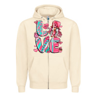 Sandshell love with gnome Zipper Hoodie - LillyAllenDesigns