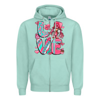 Seafoam love with gnome Zipper Hoodie - LillyAllenDesigns