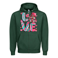 Sports Green love with gnome Zipper Hoodie - LillyAllenDesigns