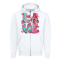 White love with gnome Zipper Hoodie - LillyAllenDesigns