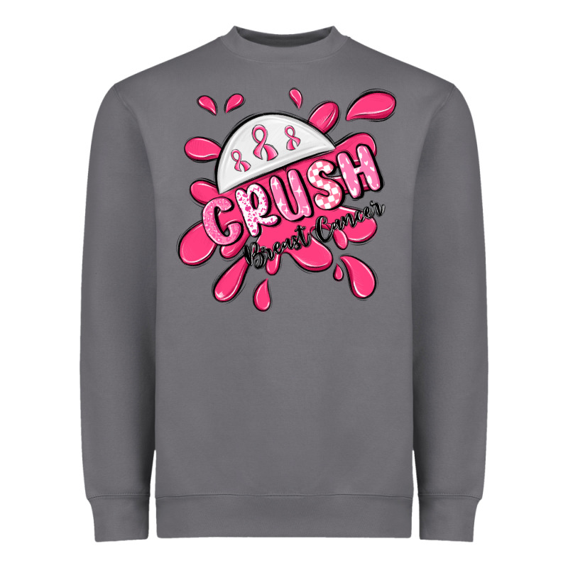 Crush Breast Cancer Heavyweight Sweatshirt by MaliasSmallBusiness | Teevron