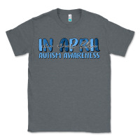 Charcoal Heather in april we wear blue autism awareness Classic Tee - MaliasSmallBusiness