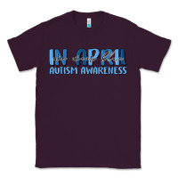 Plum in april we wear blue autism awareness Classic Tee - MaliasSmallBusiness