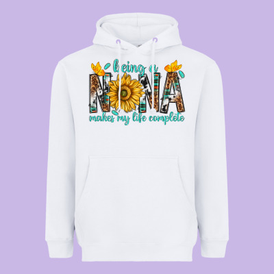 Being A Nana Makes My Life Complete Heavyweight Hoodie Designed By Texasbilliewilder