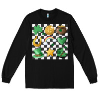 Black checker board lucky charms Long Sleeve Tee - MaliasSmallBusiness