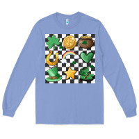 Colony Blue checker board lucky charms Long Sleeve Tee - MaliasSmallBusiness