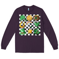 Plum checker board lucky charms Long Sleeve Tee - MaliasSmallBusiness