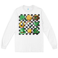 White checker board lucky charms Long Sleeve Tee - MaliasSmallBusiness