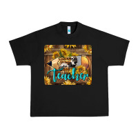 Black Western Teacher Pencil With Sunflowers Urban Heavy Tee - LillyAllenDesigns