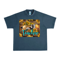 Midnight Navy Western Teacher Pencil With Sunflowers Urban Heavy Tee - LillyAllenDesigns