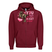 Burgundy you make my heart saur Zipper Hoodie - LillyAllenDesigns