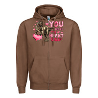 Chestnut you make my heart saur Zipper Hoodie - LillyAllenDesigns