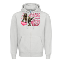 Dove Grey you make my heart saur Zipper Hoodie - LillyAllenDesigns