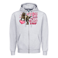 Heather Grey you make my heart saur Zipper Hoodie - LillyAllenDesigns