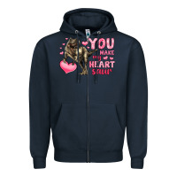 Navy you make my heart saur Zipper Hoodie - LillyAllenDesigns