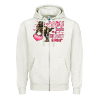 Oatmeal Heather you make my heart saur Zipper Hoodie - LillyAllenDesigns