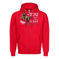 Red you make my heart saur Zipper Hoodie - LillyAllenDesigns