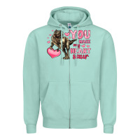 Seafoam you make my heart saur Zipper Hoodie - LillyAllenDesigns