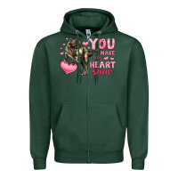 Sports Green you make my heart saur Zipper Hoodie - LillyAllenDesigns