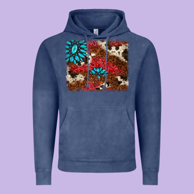Gemstone Cowhide Background Vintage Hoodie Designed By Adodesignshop