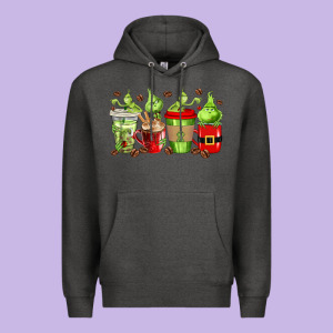 Grinch Coffee Cups Premium Hoodie Designed By Texasbilliewilder