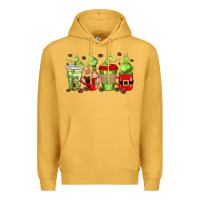 Mustard grinch coffee cups Premium Hoodie - texasbilliewilder