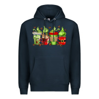 Navy grinch coffee cups Premium Hoodie - texasbilliewilder