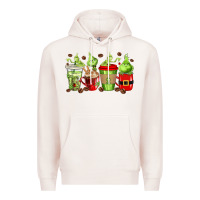 Pale Pink grinch coffee cups Premium Hoodie - texasbilliewilder