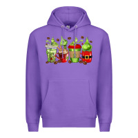 Purple grinch coffee cups Premium Hoodie - texasbilliewilder
