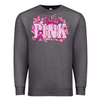 Charcoal Heather Think pink Premium Sweatshirt - NancyCooperArtShop