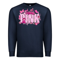 Navy Think pink Premium Sweatshirt - NancyCooperArtShop