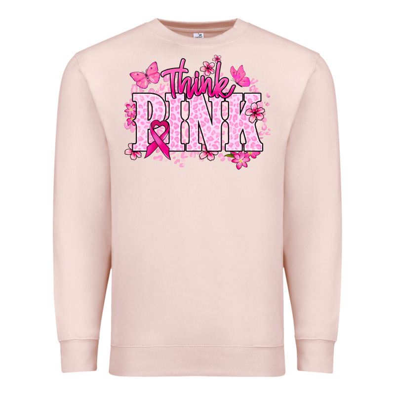 Think Pink Premium Sweatshirt by NancyCooperArtShop | Teevron