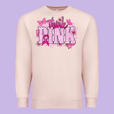 Think Pink Premium Sweatshirt Designed By Nancycooperartshop