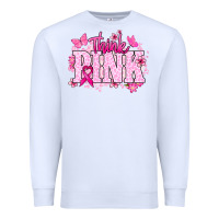 White Think pink Premium Sweatshirt - NancyCooperArtShop