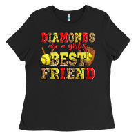 Black diamonds are a girl's best friend softball Ladies Tee - Zillion Design Studio