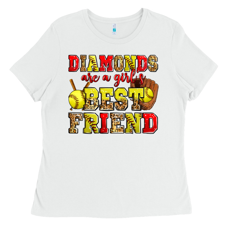 Diamonds Are A Girl's Best Friend Softball Ladies Tee by Zillion Design Studio | Teevron