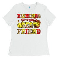 White diamonds are a girl's best friend softball Ladies Tee - Zillion Design Studio