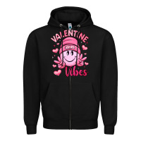 Black valentine vibes Zipper Hoodie - LillyAllenDesigns