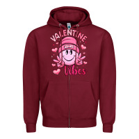 Burgundy valentine vibes Zipper Hoodie - LillyAllenDesigns