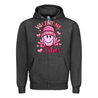 Charcoal Heather valentine vibes Zipper Hoodie - LillyAllenDesigns