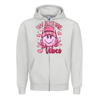 Dove Grey valentine vibes Zipper Hoodie - LillyAllenDesigns