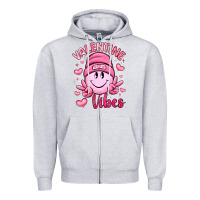 Heather Grey valentine vibes Zipper Hoodie - LillyAllenDesigns