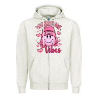 Oatmeal Heather valentine vibes Zipper Hoodie - LillyAllenDesigns